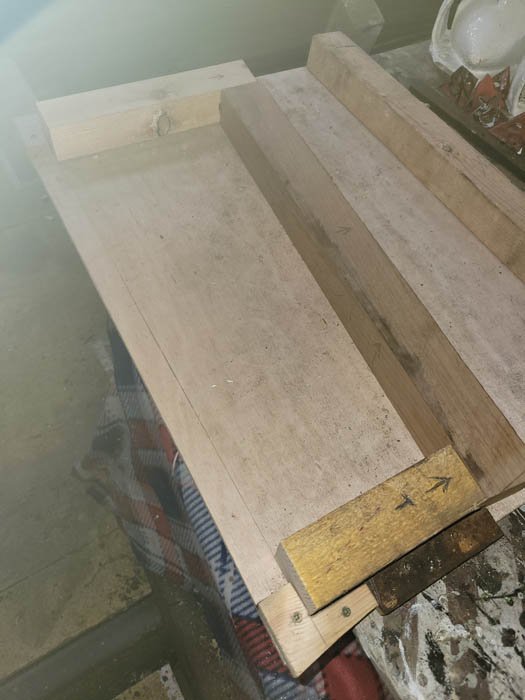 Seat support frame in its jig