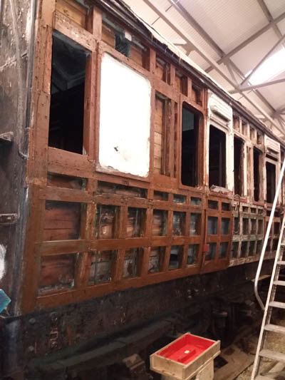 Frame repair, compartment side, west end