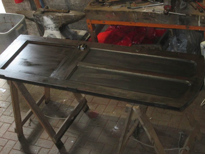 No1 end door revarnished