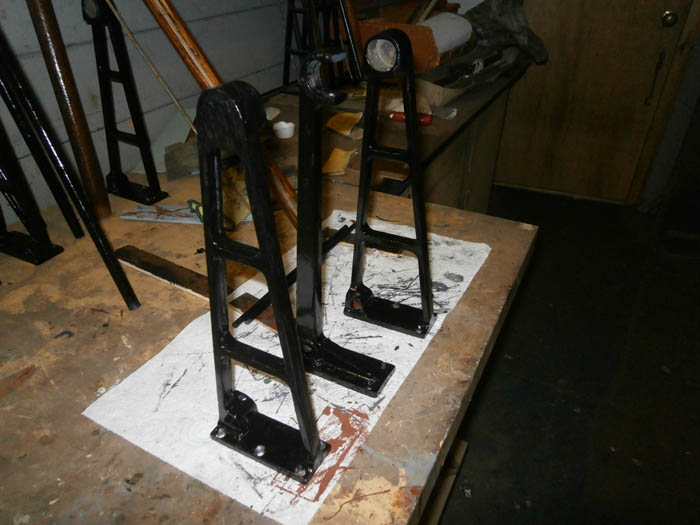 Luggage rack brackets during repaint.